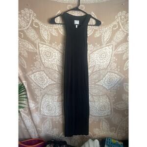 Bandier Wesley Black Ribbed Midi Dress